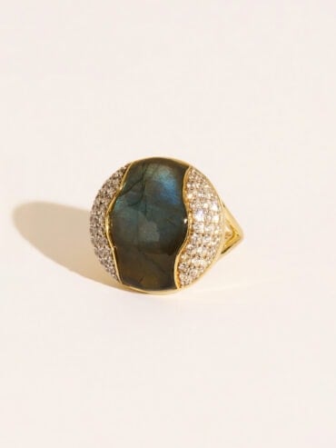 Bague ronde Vertige labradorite - Bijou en pierre naturelle
