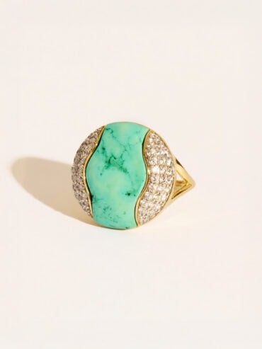 Bague ronde Vertige turquoise - Bijou en pierre naturelle
