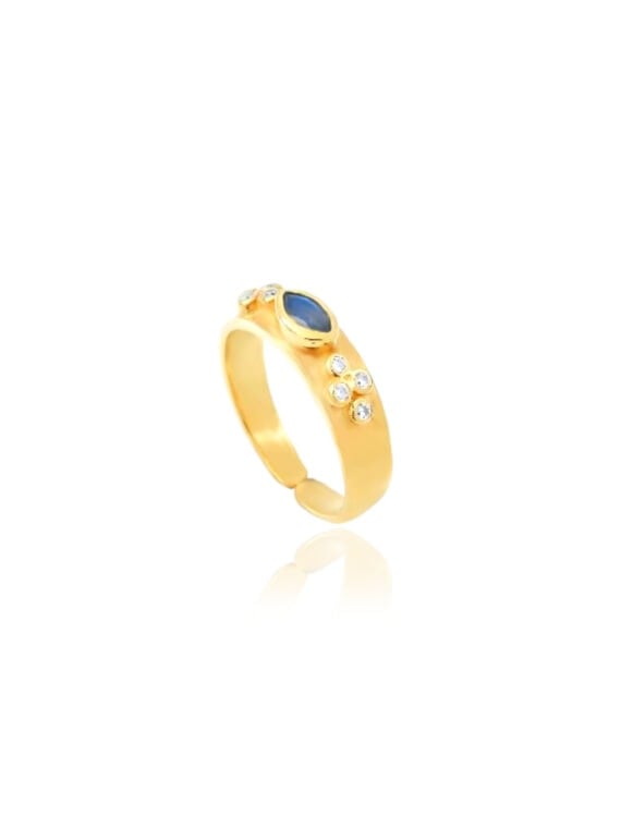 Bague marquise labradorite
