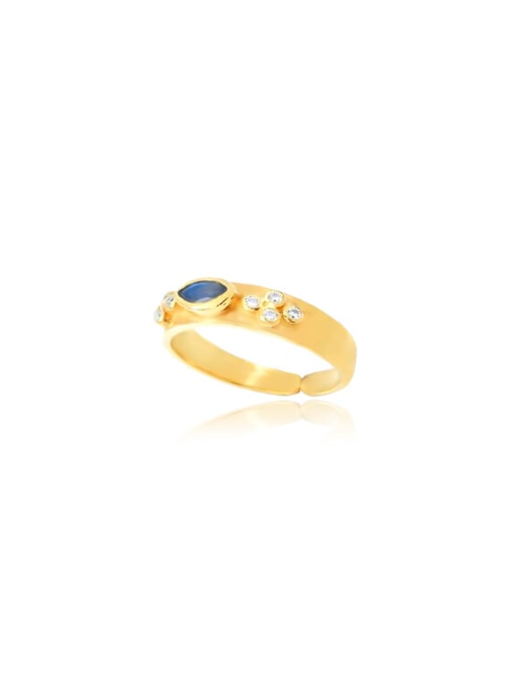 Bague marquise labradorite