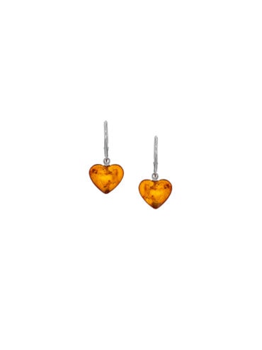 Boucles d'oreilles coeur d'ambre