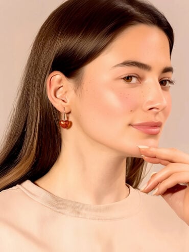 Boucles d'oreilles Cœurs d'Ambre