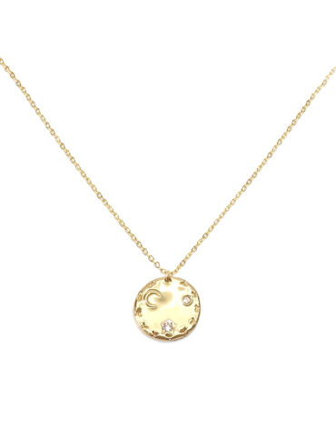 Collier songes. Médaille étoile. bijou doré