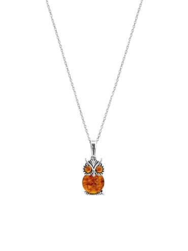 Collier hibou d'ambre