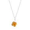 Collier trèfle d'ambre - trefle à 4 feuilles en ambre et argent