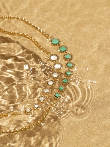 Collier asymétrique Rive d'or Turquoise