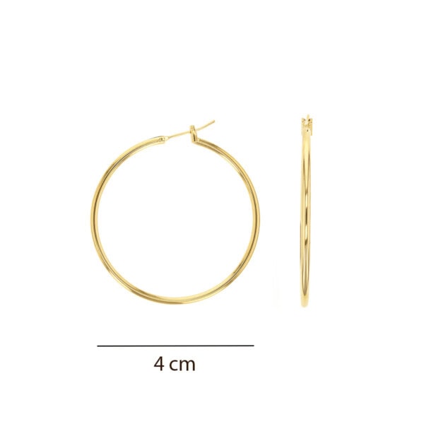 Créoles positano plaqué or 4cm de diamètre.