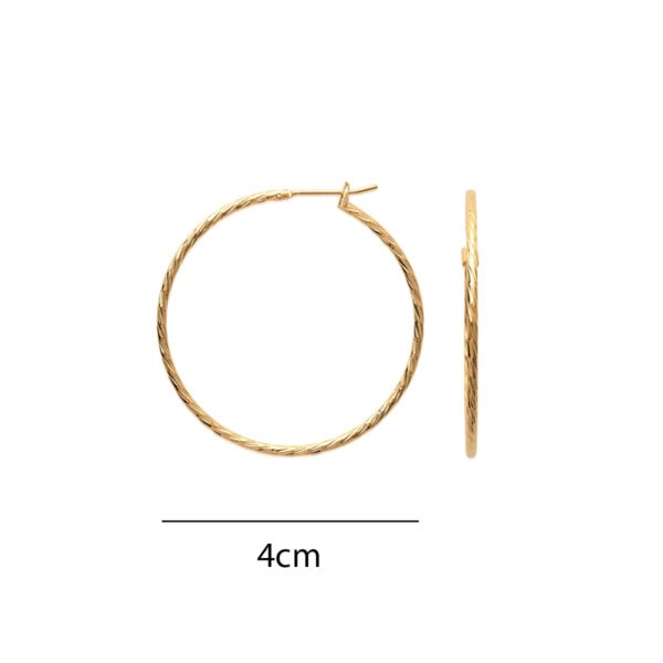 Créoles torsadées plaque or femme MYKONOS -4cm