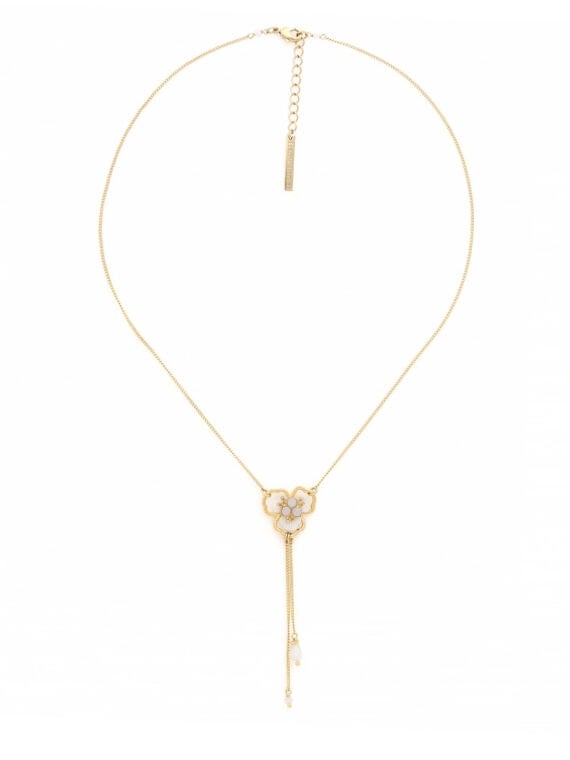 Collier fleur pampilles lisette nacre et doré à l'or fin