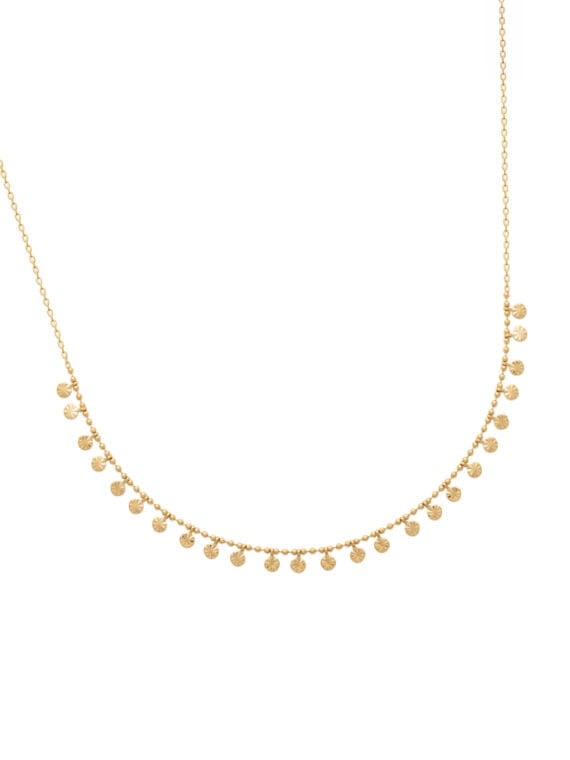 Collier pépite. bijou pampilles femme en plaqué or.