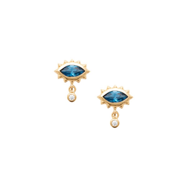 petites puces d'oreilles oeil bleu mataki
