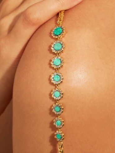 Collier asymétrique Rive d'or Turquoise