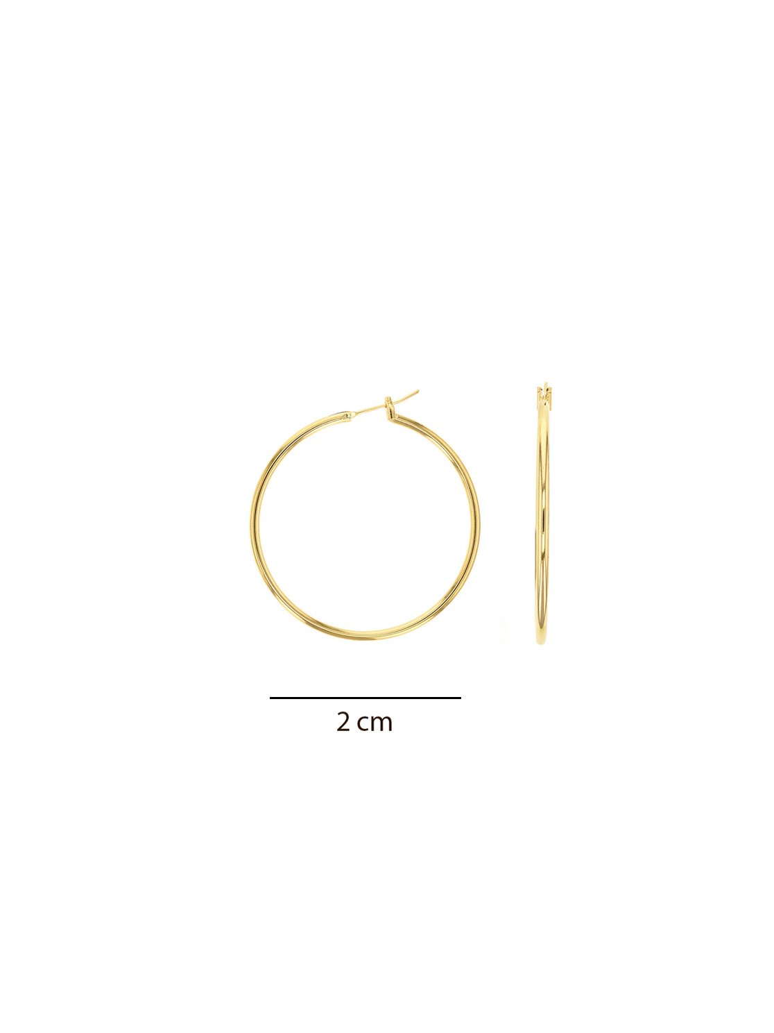 Créoles 2cm plaque or - modèle SIENNE