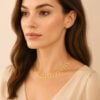 Collier pépite. bijou pampilles femme en plaqué or.