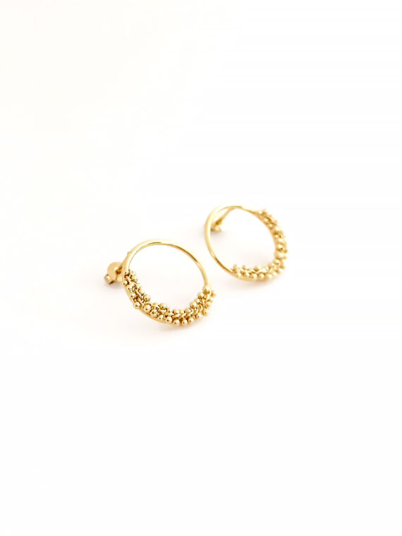 Boucles d'oreilles couronne de fleurs juliette - bijoux dorés à l'or fin