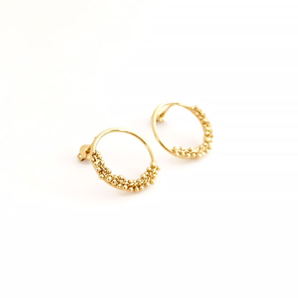 Boucles d'oreilles couronne de fleurs juliette - bijoux dorés à l'or fin