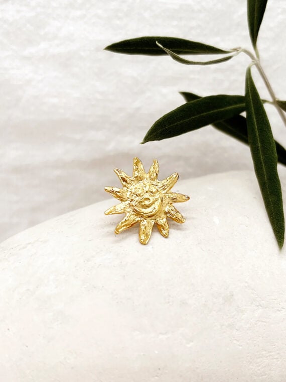 Bague d'oreille Solel dorée à l'or fin - Bijou fantaisie de qualité