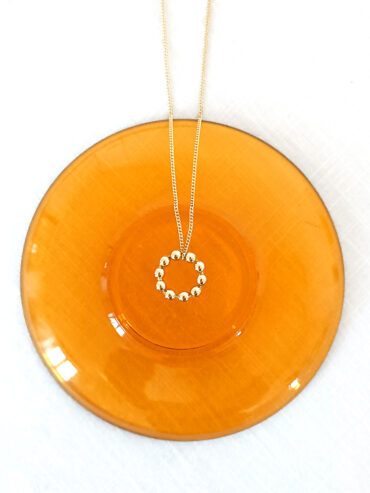 Collier VIC bubble - anneau petites billes dorées