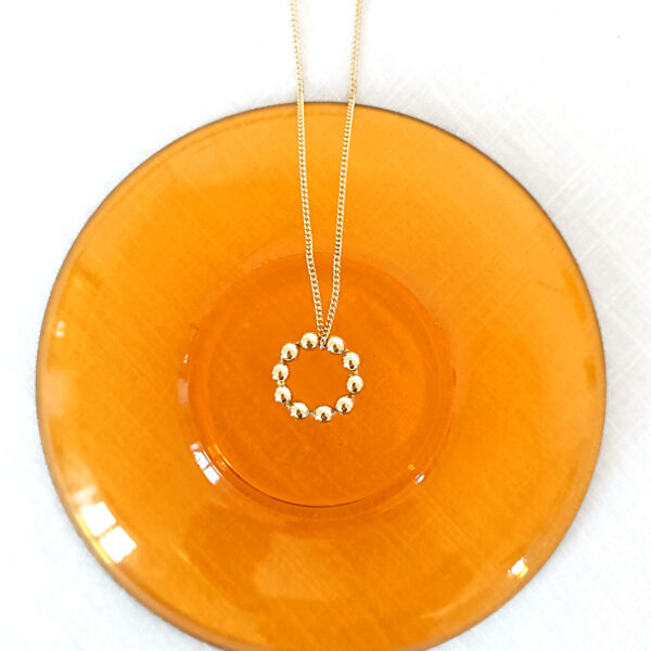 Collier VIC bubble - anneau petites billes dorées