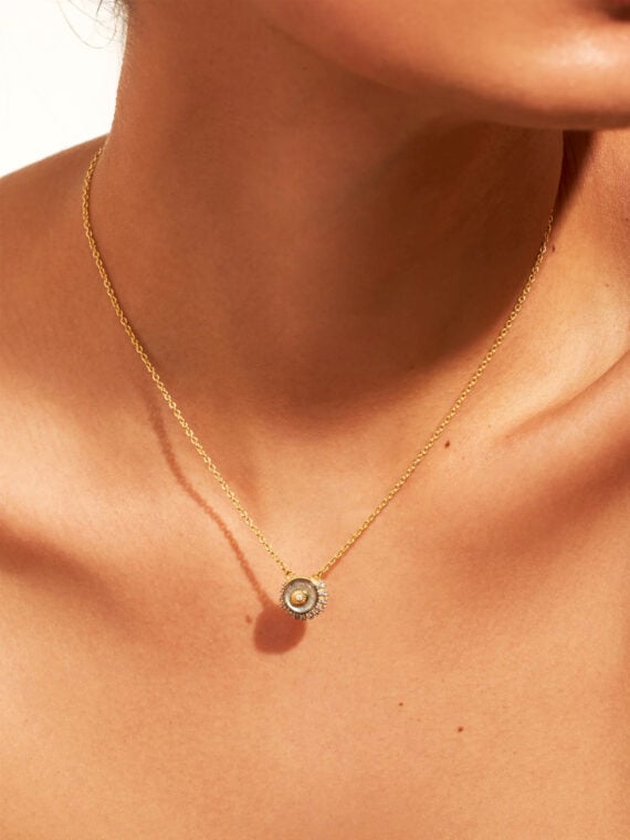 Collier coquillage labradorite soleil sauvage