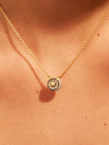 Collier Coquillage labradorite Soleil Sauvage