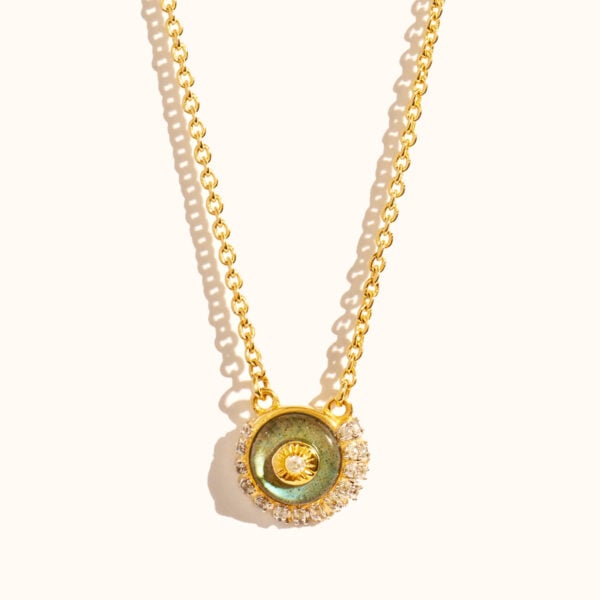 Collier coquillage labradorite soleil sauvage