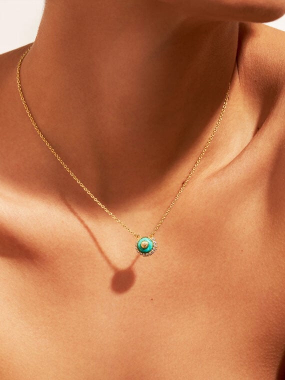 Collier coquillage turquoise soleil sauvage