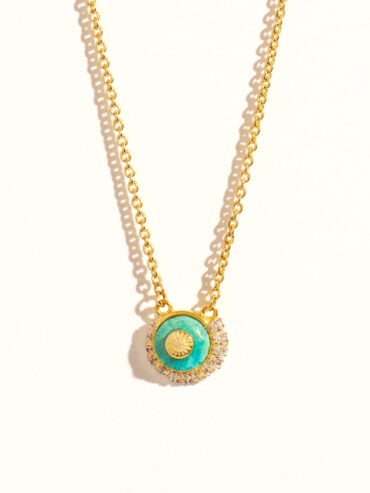 Collier coquillage turquoise soleil sauvage