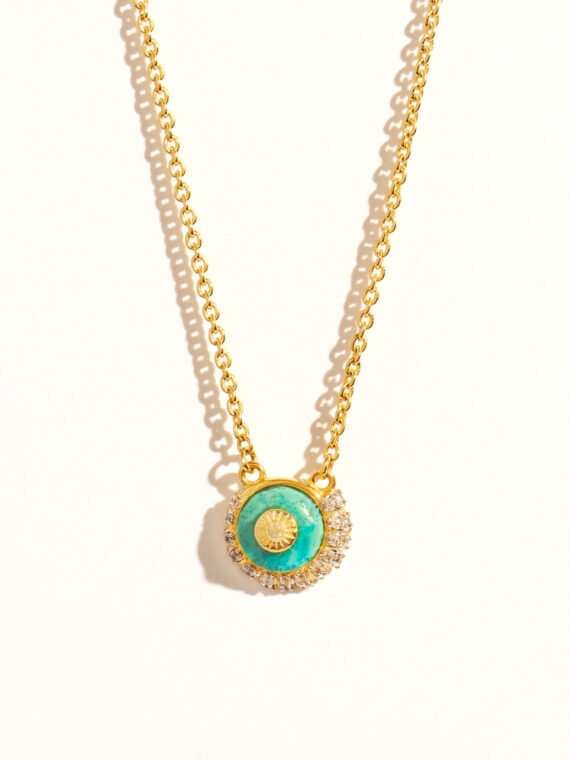 Collier coquillage turquoise soleil sauvage