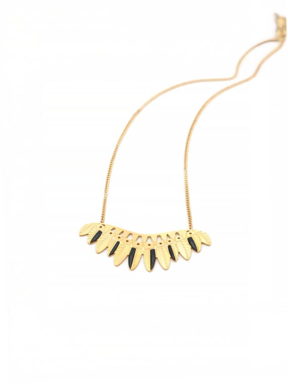 Collier plumes resplendissant pendentif