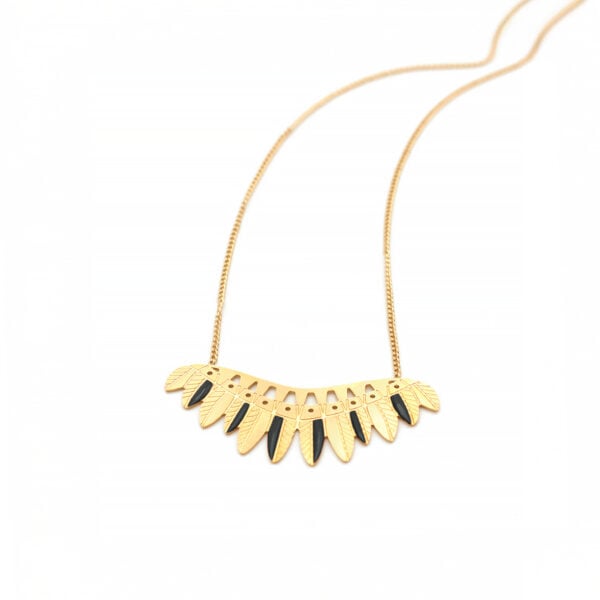 Collier plumes resplendissant pendentif