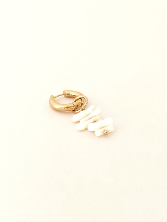 Mono boucle corail blanc kim