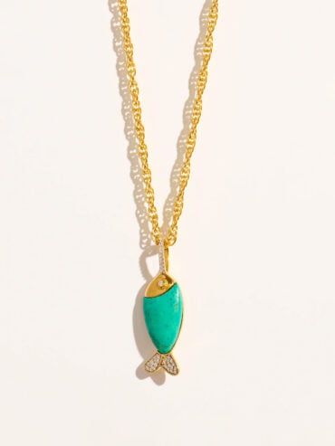 Sautoir Poisson Turquoise soleil sauvage