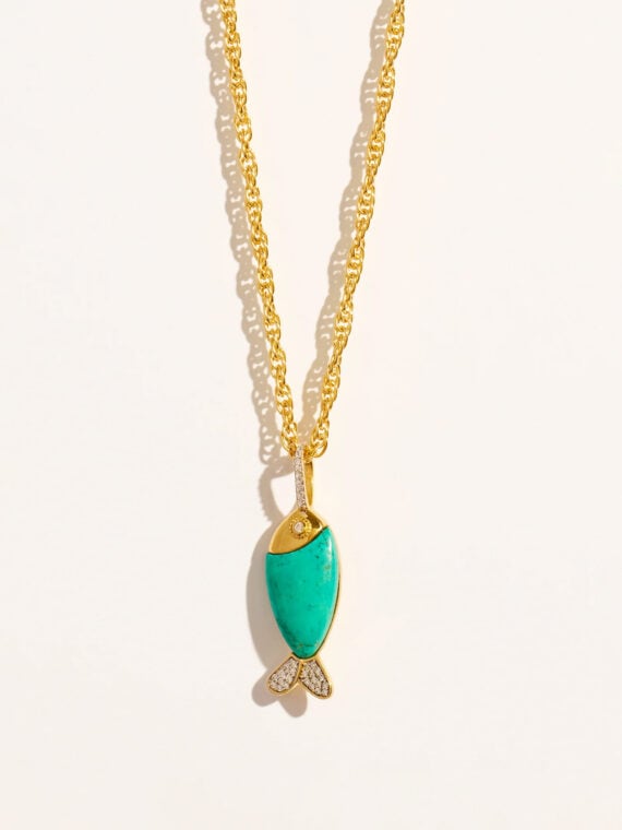 Sautoir Poisson Turquoise soleil sauvage
