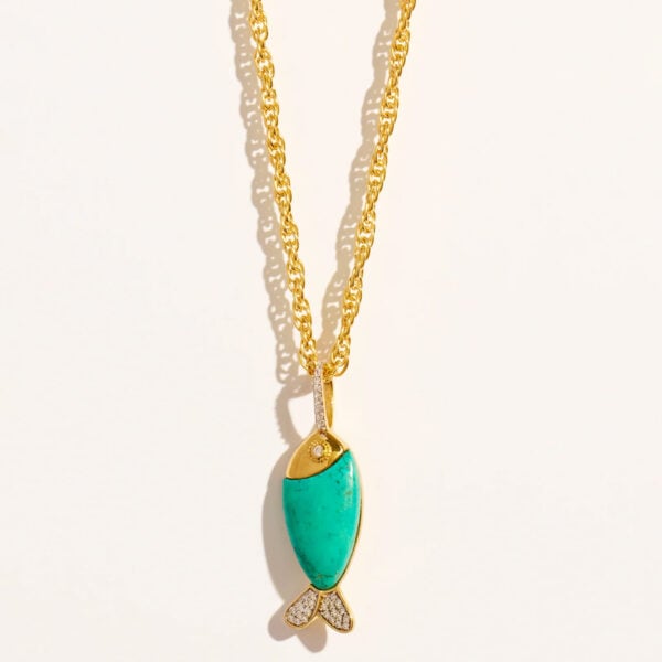 Sautoir Poisson Turquoise soleil sauvage
