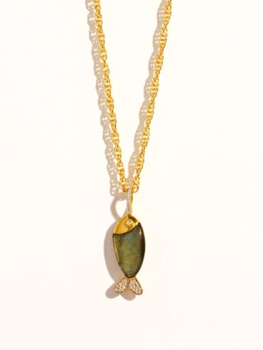 Sautoir Poisson labradorite soleil sauvage