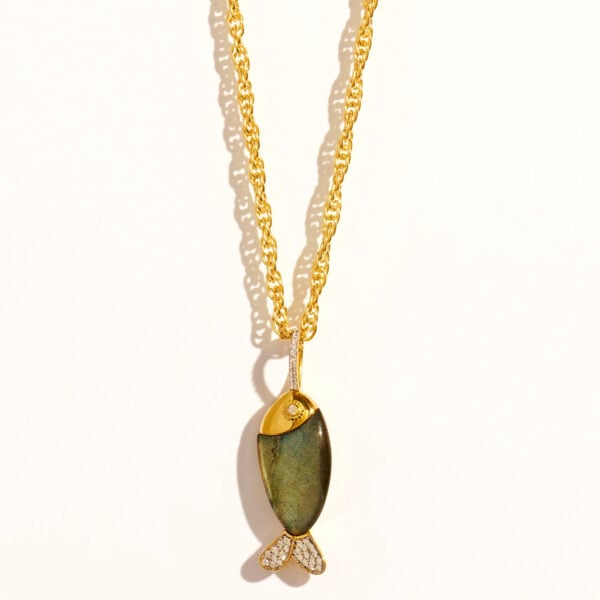 Sautoir Poisson labradorite soleil sauvage