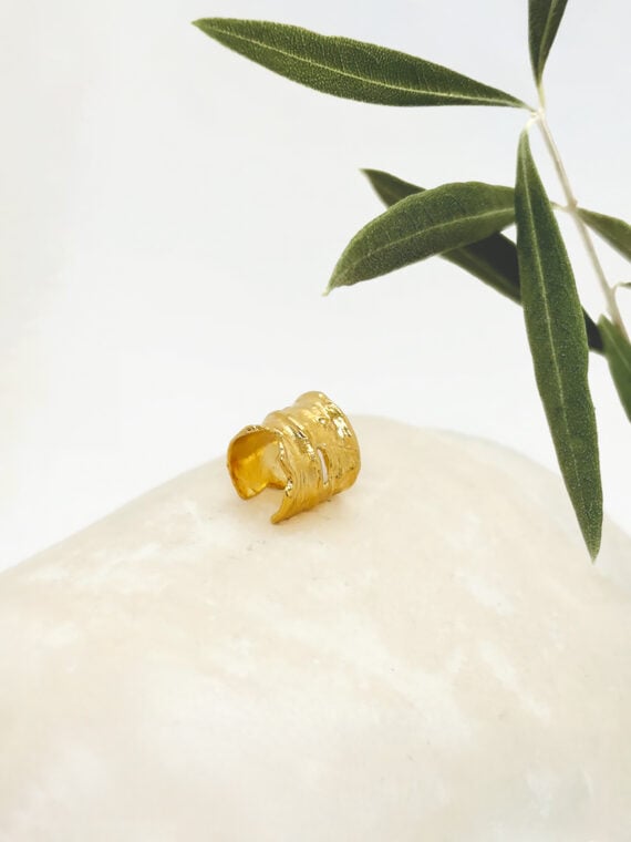Bague d'oreille femme dorée élégante Chenea