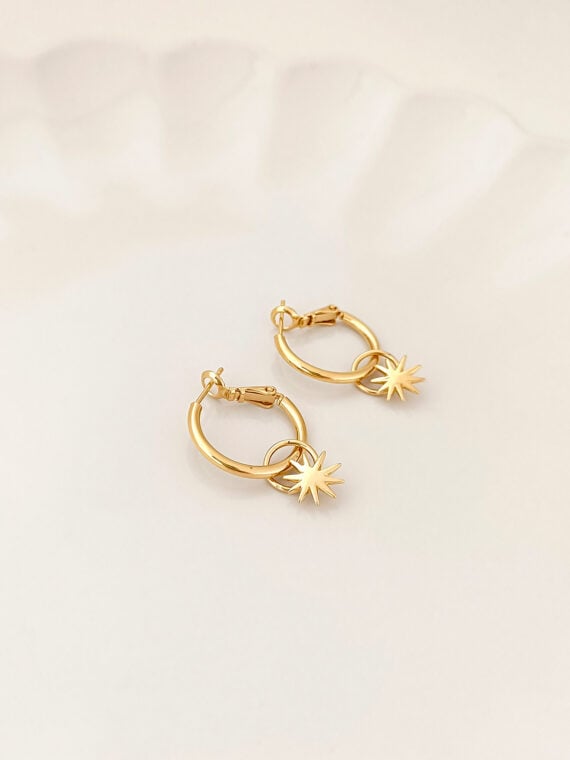 boucles d'oreilles créoles Etoiles sally