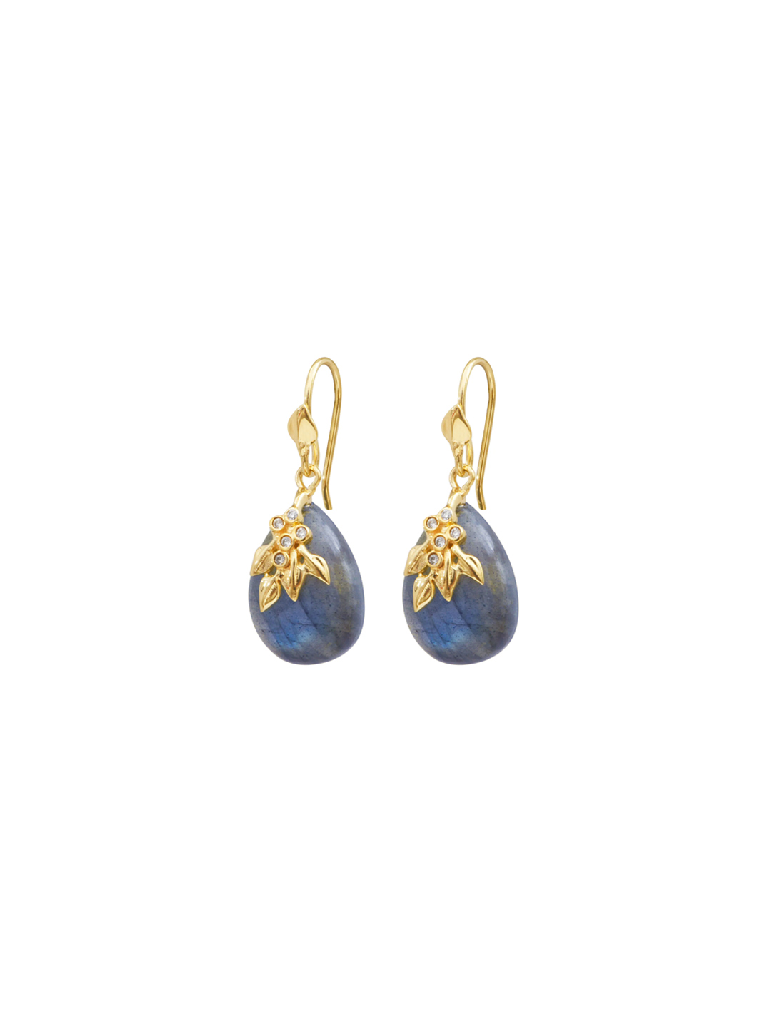 Boucles d'oreilles Gouttes flora Labradorite 2 Boucles gouttes flora labradorite