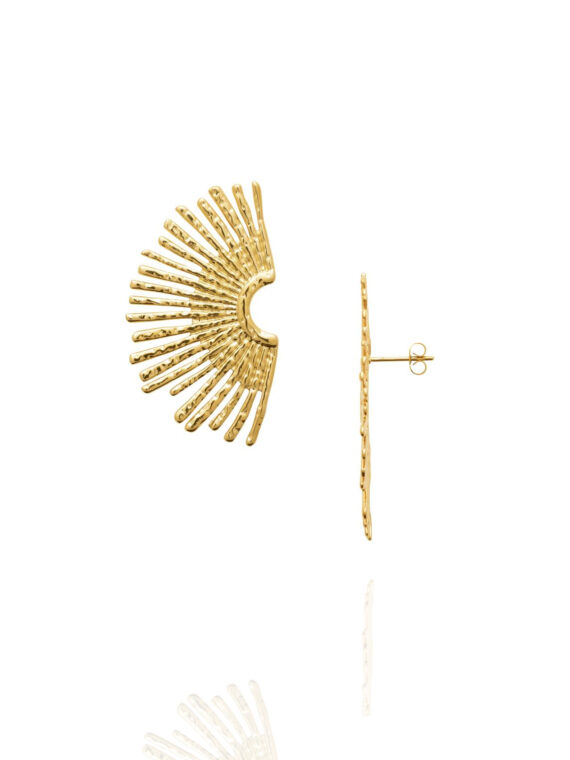 Boucles d'oreilles solaia face et côté en acier inoxydable