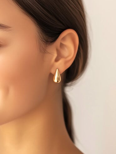 Boucles gouttes Eloïse plaque or femme zoom