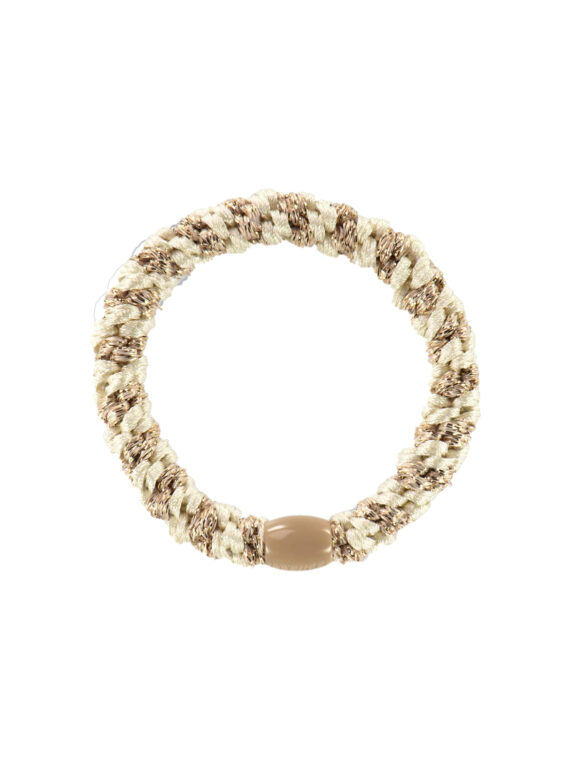 Elastique bracelet kknekki Beige Poudré Glitter - Beige et ivoire