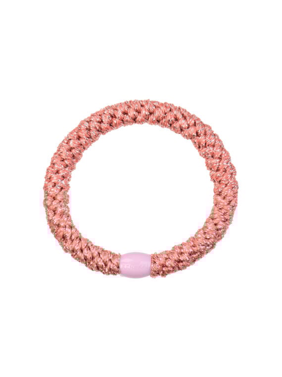 Elastique bracelet kknekki Coral glitter - rose cortail et paillettes