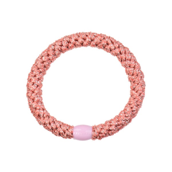 Elastique bracelet kknekki Coral glitter - rose cortail et paillettes