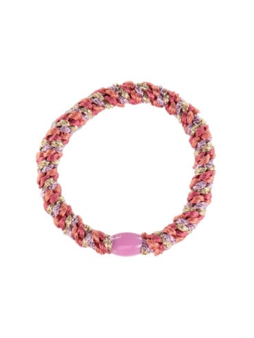 Elastique bracelet kknekki mix berry glitter - rose mauve beige et paillettes
