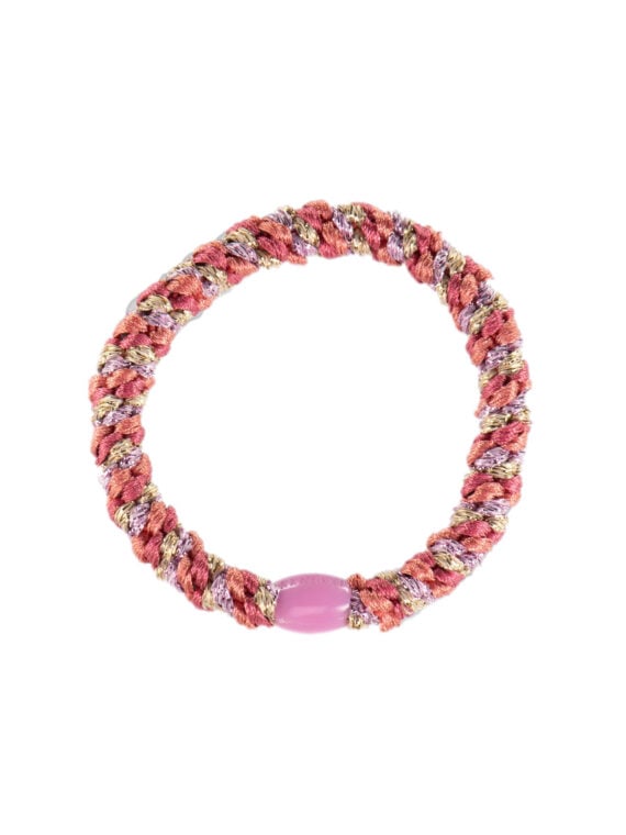 Elastique bracelet kknekki mix berry glitter - rose mauve beige et paillettes