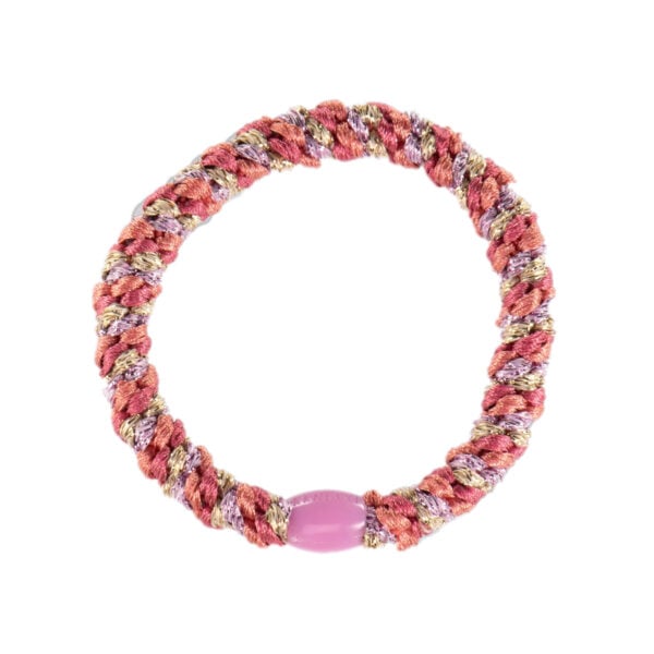 Elastique bracelet kknekki mix berry glitter - rose mauve beige et paillettes