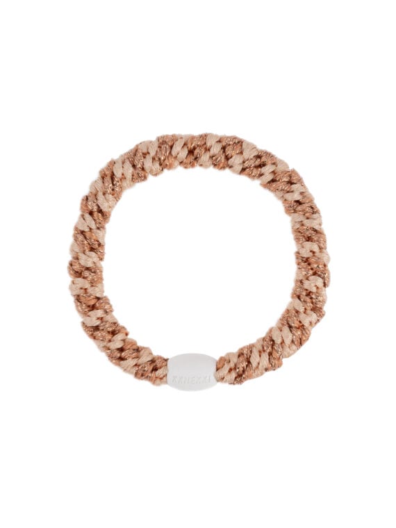 Elastique bracelet kknekki Rose doré glitter - rose et paillettes