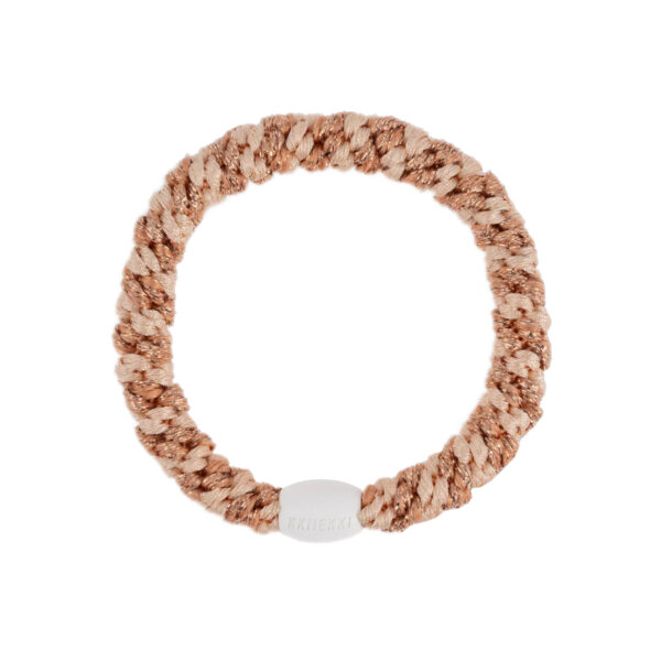 Elastique bracelet kknekki Rose doré glitter - rose et paillettes